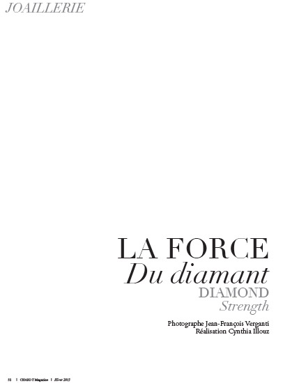 Chari-T Hiver 2013 - Édito La Force du Diamant