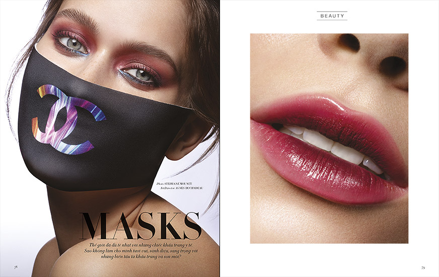 Retouche Harper's Bazaar Vietnam - Édito Masks